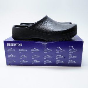 NEW BIRKENSTOCK Womens 40 US 9 Narrow Super Birki Clogs In Black Polyurethane